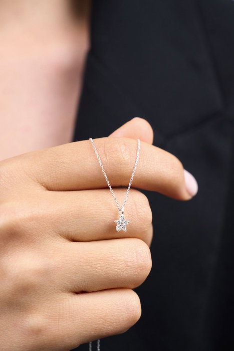 Heliophilia Silver Collar de Plata Esterlina 925 con Circonio